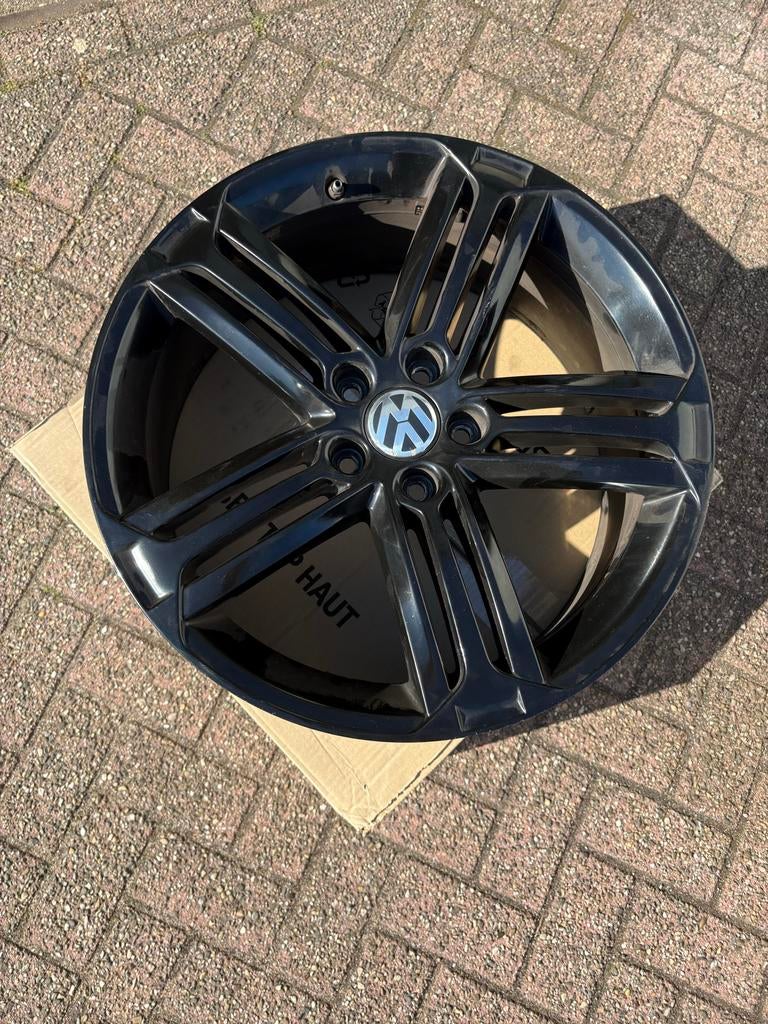 Golf 6 R20 Talladega Velgen Zwart 19 inch, Ophalen of Verzenden, Gebruikt, Volkswagen