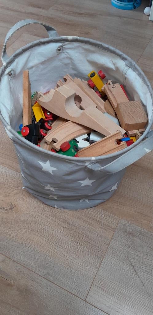 Houten treinbaan, Kinderen en Baby's, Speelgoed | Houten speelgoed, Ophalen, Gebruikt, Overige typen