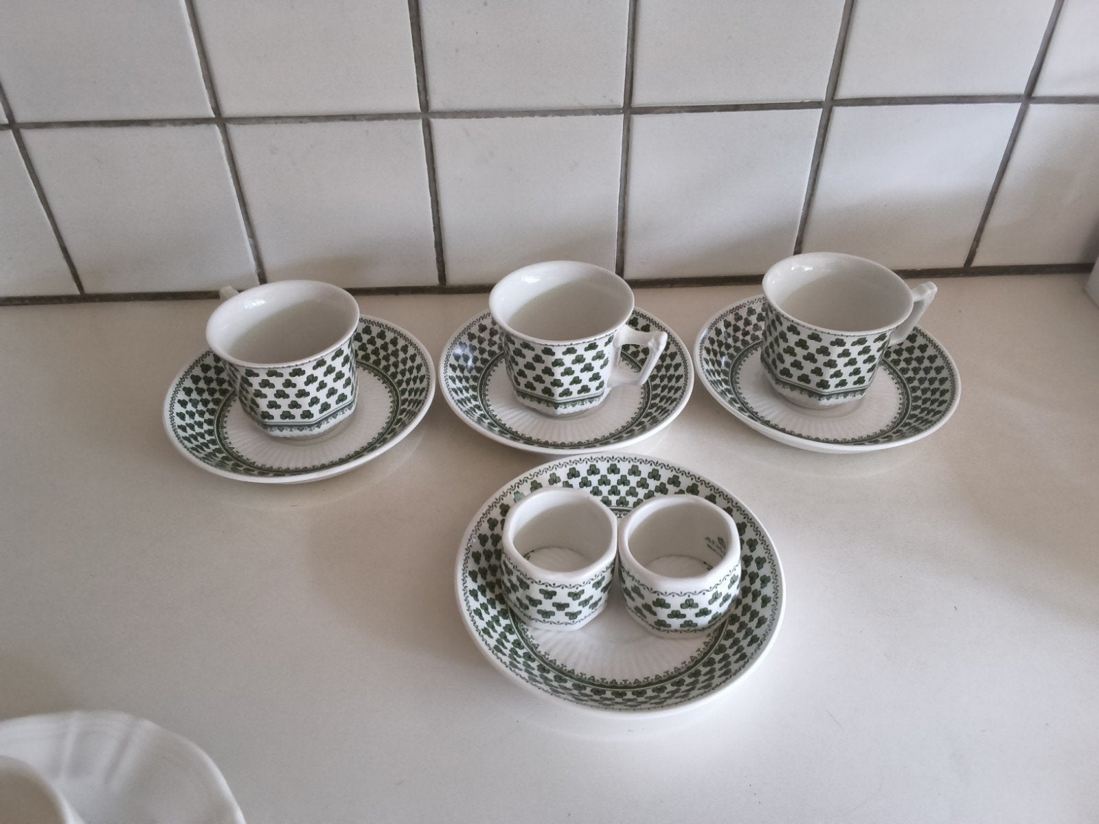 engels Adam's  servies groen, Ophalen of Verzenden, Overige stijlen, Kop(pen) en/of Schotel(s)