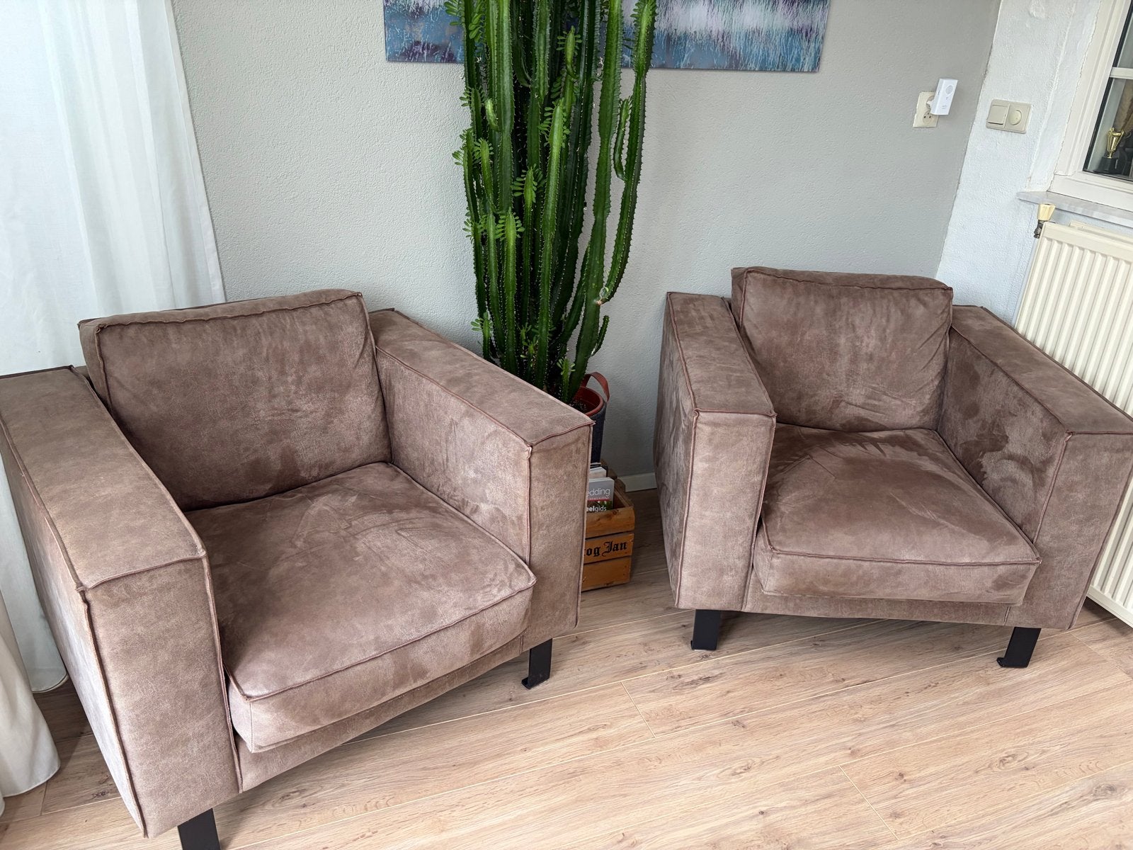 Twee comfortabele fauteuils - Zo goed als nieuw, Huis en Inrichting, Ophalen, Gebruikt, Stof, 75 tot 100 cm