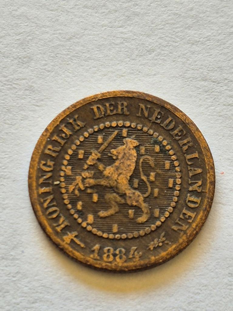 Halve cent koning Willem lll 1884, Postzegels en Munten, Munten | Nederland, Verzenden, Koning Willem III, Overige waardes
