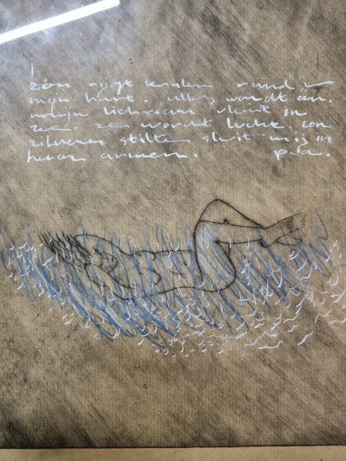 -	Tekening naakte vrouw marc b, Ophalen of Verzenden, 'T Olde Gre-j, Info@toldegrej.nl, Endepoelstraat 20f Didam