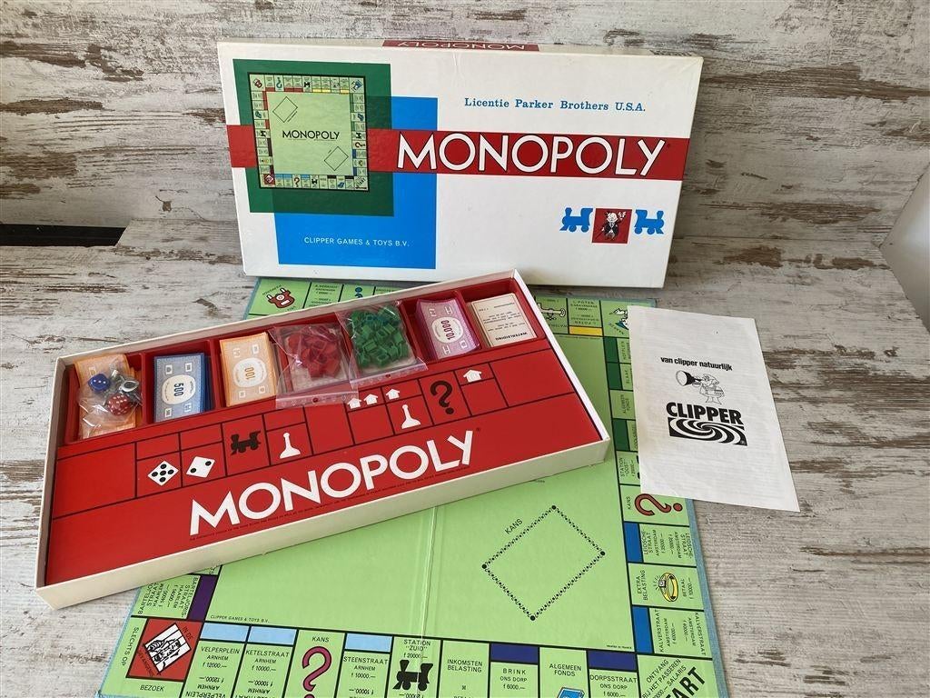 Monopoly lange doos Clipper gezelschapsspel [s512], Hobby en Vrije tijd, Gezelschapsspellen | Bordspellen, Zo goed als nieuw, Verzenden