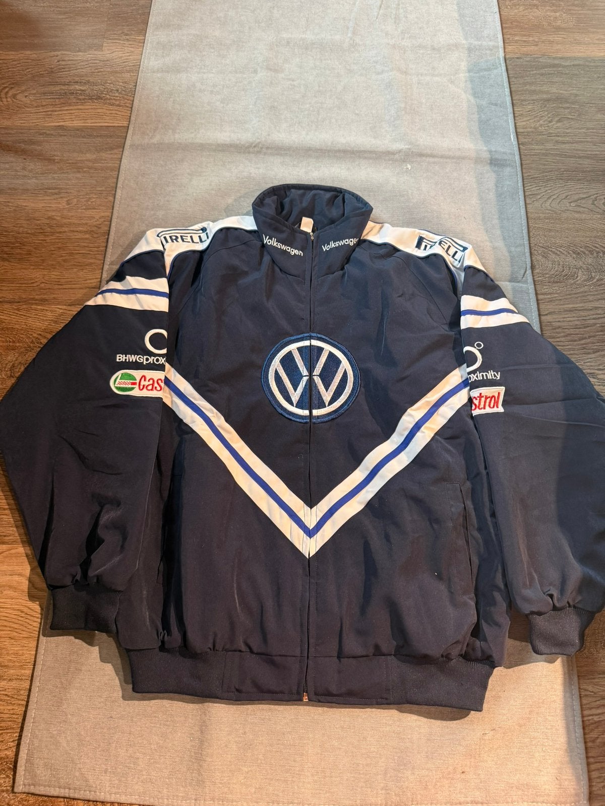 VW Volkswagen Racing Bomberjack (Maat L) Vintage, Ophalen of Verzenden, Zo goed als nieuw, Maat 52/54 (L), Blauw