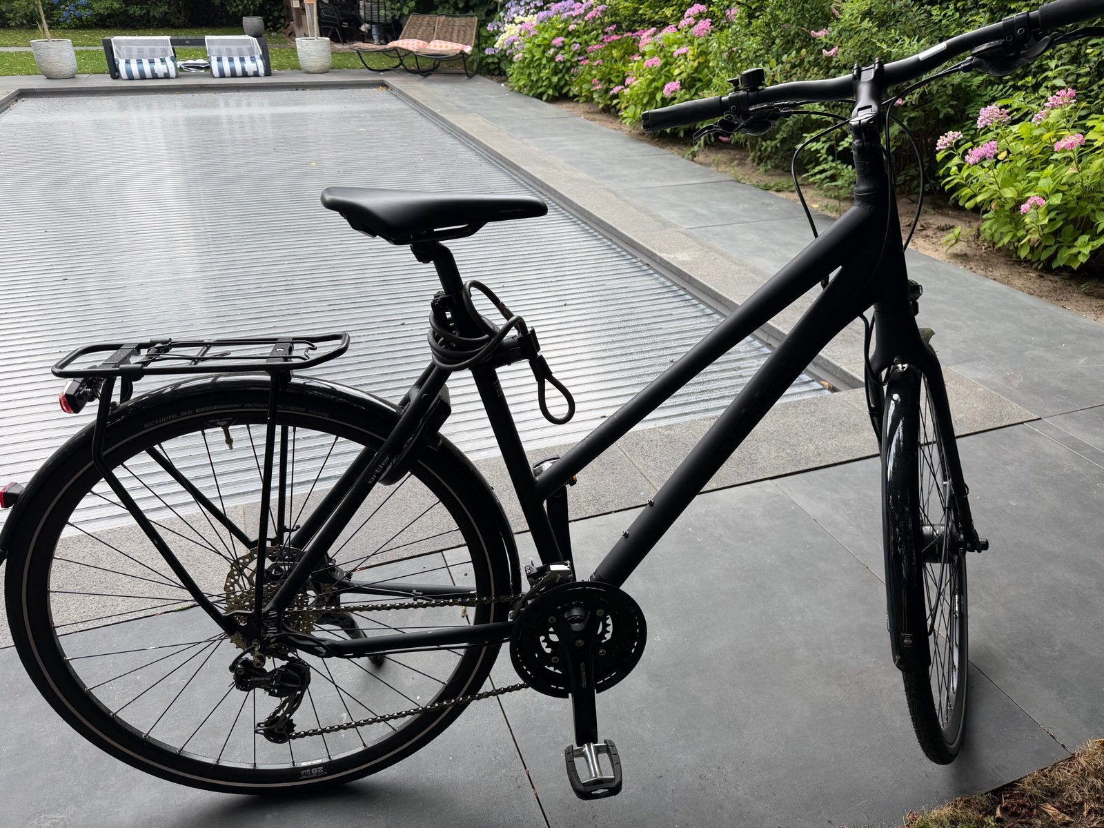 Nette zwarte hybride fiets Ortler met versnellingen, Fietsen en Brommers, Fietsen | Dames | Damesfietsen, Versnellingen, Schijfrem