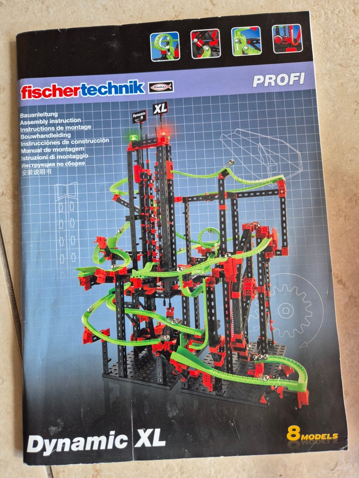 Fischertechnik PROFI Dynamic XL knikkerbaan - 8 modellen, Ophalen of Verzenden, Zo goed als nieuw, Overige merken