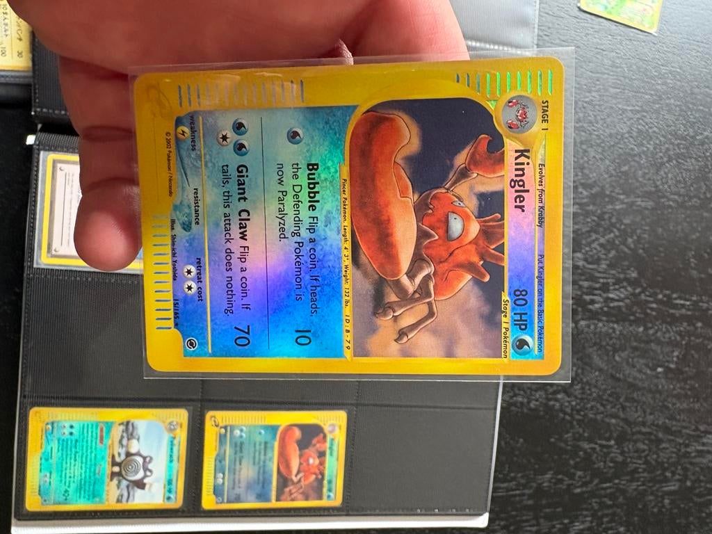 Kingler reverse holo, Hobby en Vrije tijd, Verzamelkaartspellen | Pokémon, Ophalen of Verzenden, Zo goed als nieuw, Meerdere kaarten