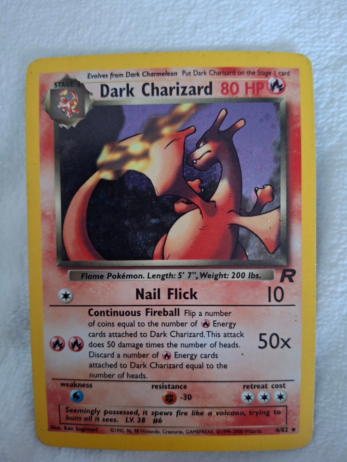 Dark Charizard pokemon kaart., Ophalen