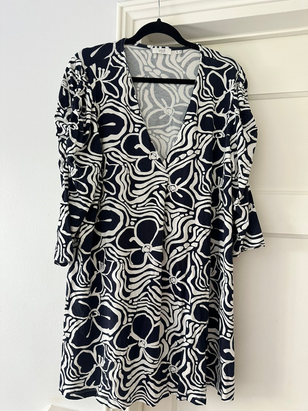 Yest tuniek maat 1 (46/48), Verzenden, Zo goed als nieuw, Blauw, Blouse of Tuniek