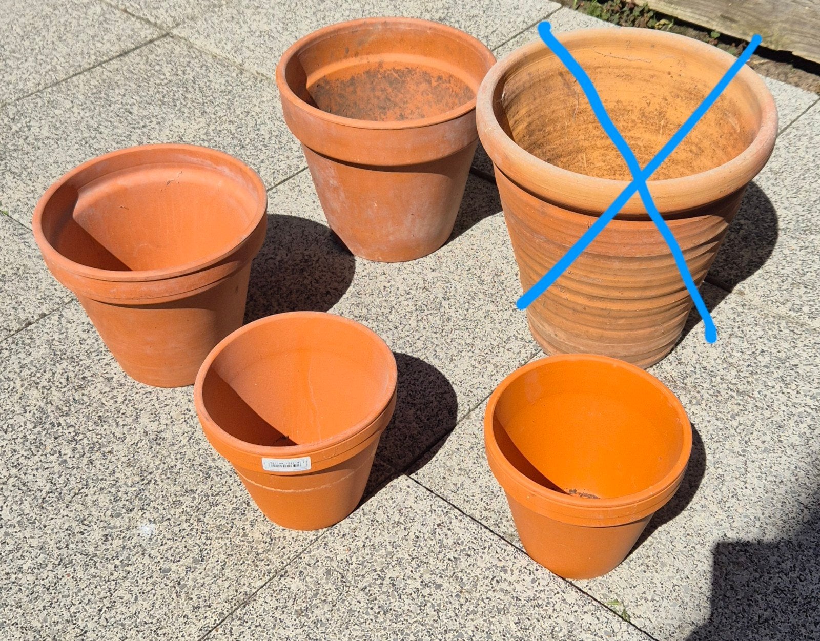 Terra Cotta potten, Tuin en Terras, Bloempotten, Ophalen, Gebruikt, Rond, Minder dan 40 cm