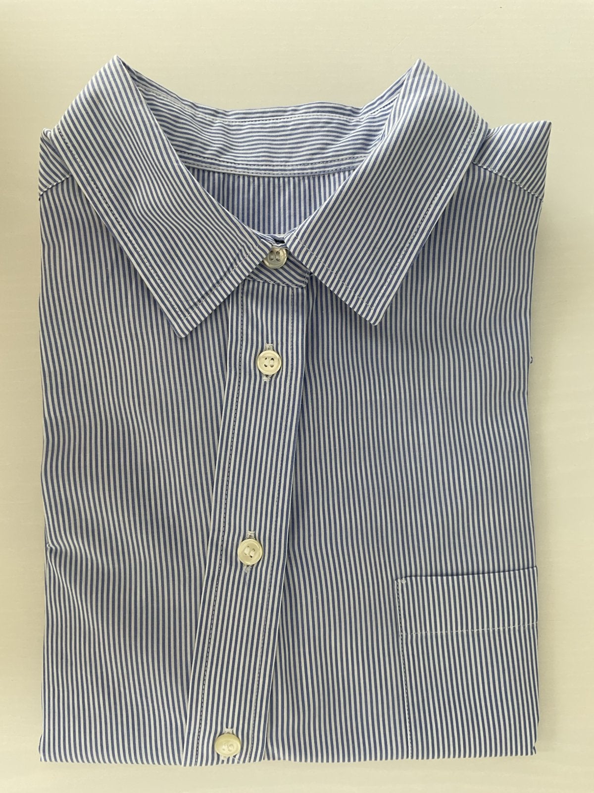 Gant gestreept overhemd XS - asymmetrische sluiting, Blauw, Ophalen of Verzenden, Zo goed als nieuw, GANT