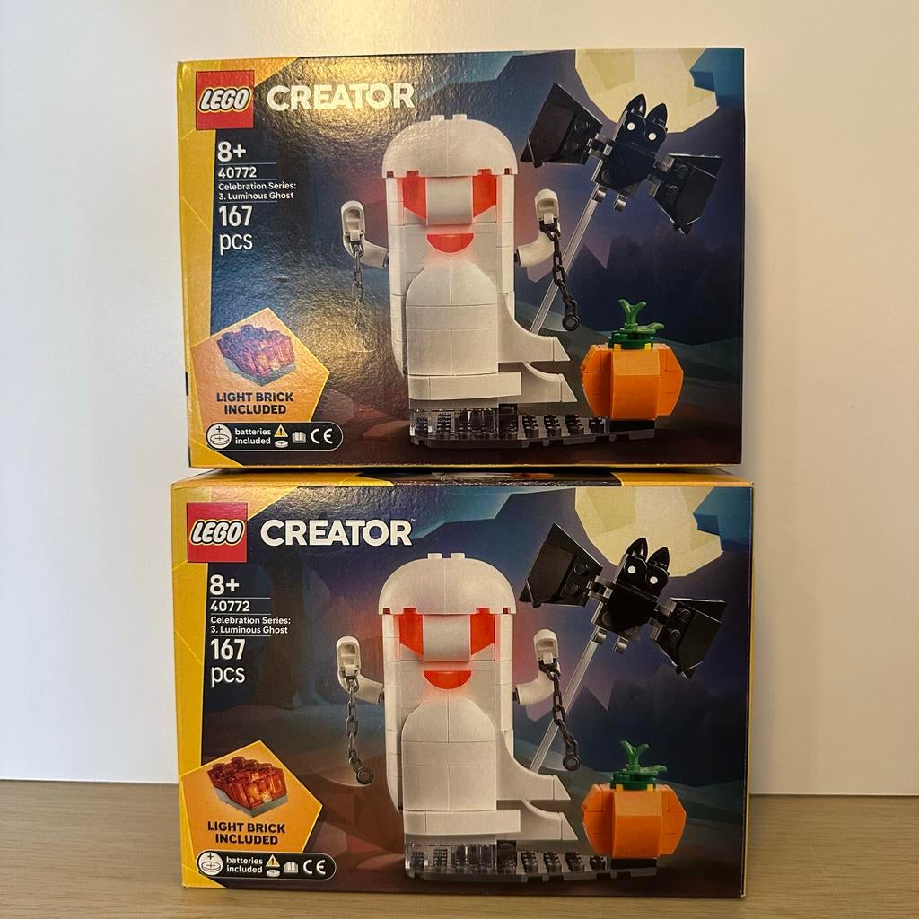 2x LEGO Creator 40772 Luminous Ghost - Nieuw & Zo goed als n, Ophalen of Verzenden, Zo goed als nieuw