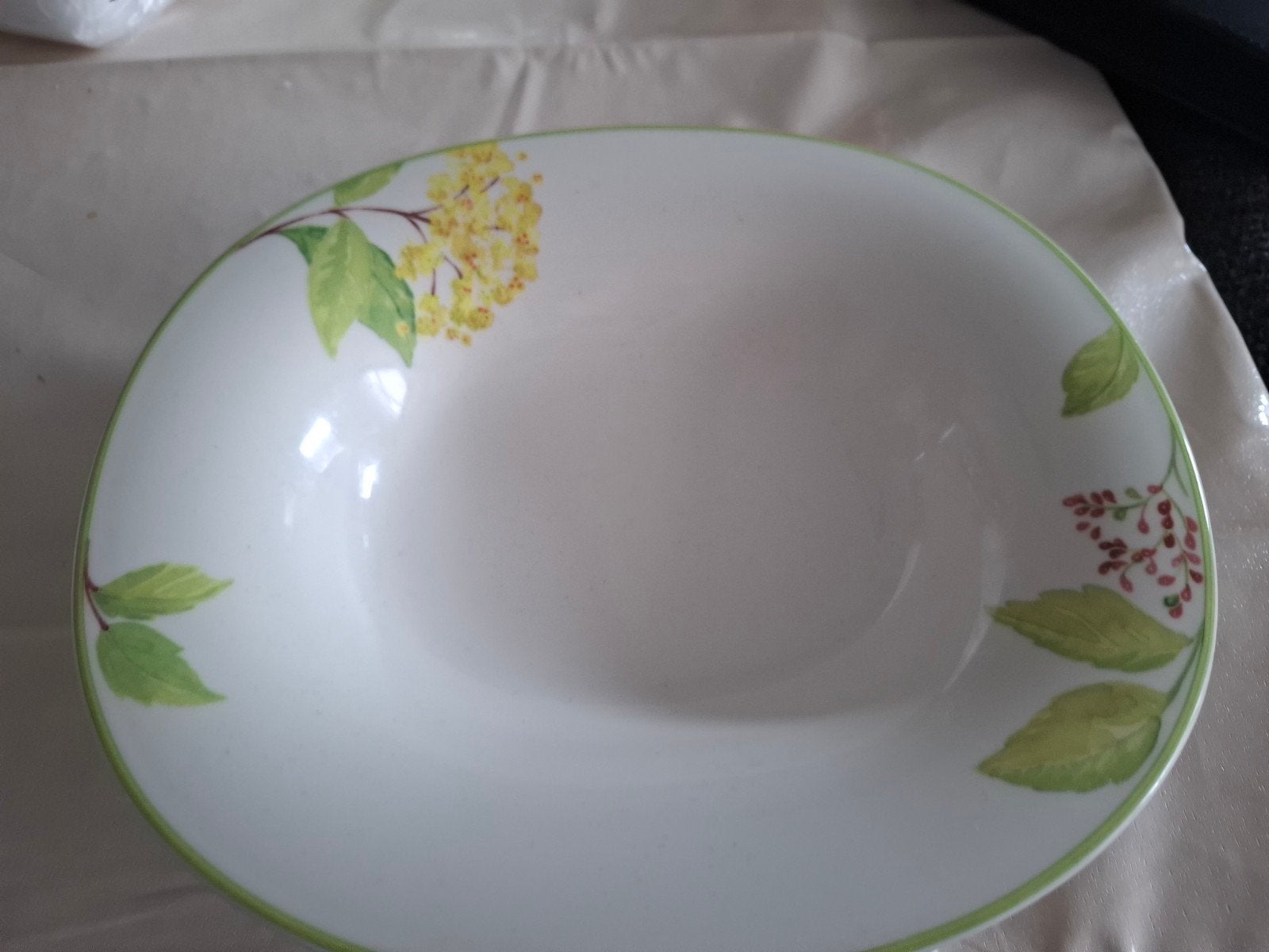 Villeroy boch  borden  ovaal met bloemen  green  ca2 stuks., Ophalen of Verzenden, Porselein, Overige stijlen, Bord(en)