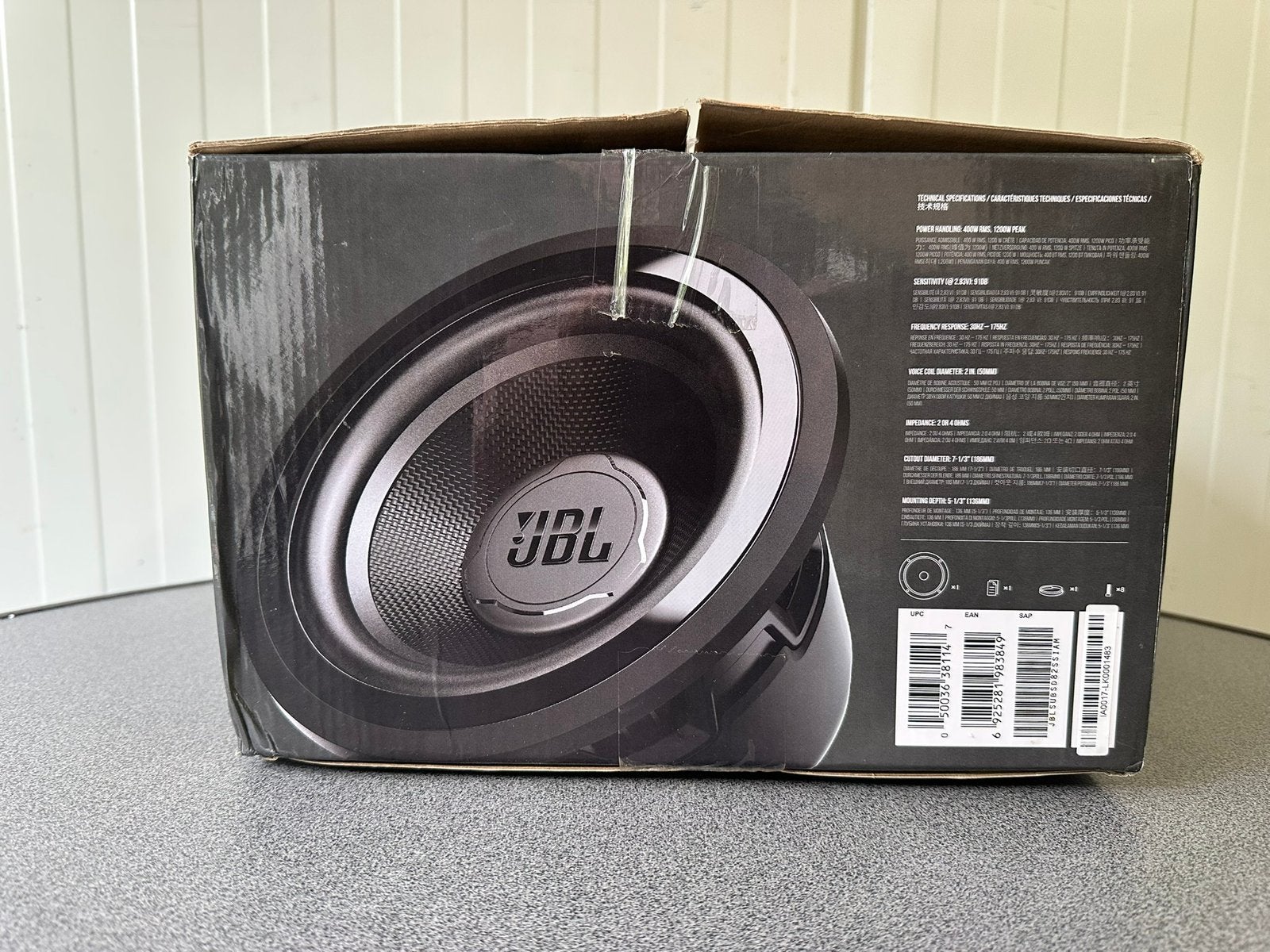 JBL Stadium 82SSI 8-inch (20 cm) High-Performance Subwoofer, Ophalen of Verzenden, Zo goed als nieuw