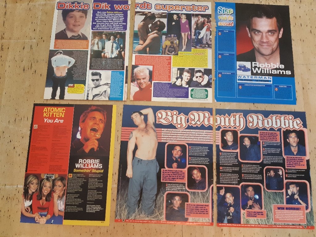 Knipsels Cuttings Robbie Williams Hitkrant BreakOut, Ophalen of Verzenden, 1980 tot heden, Nederland, Tijdschrift