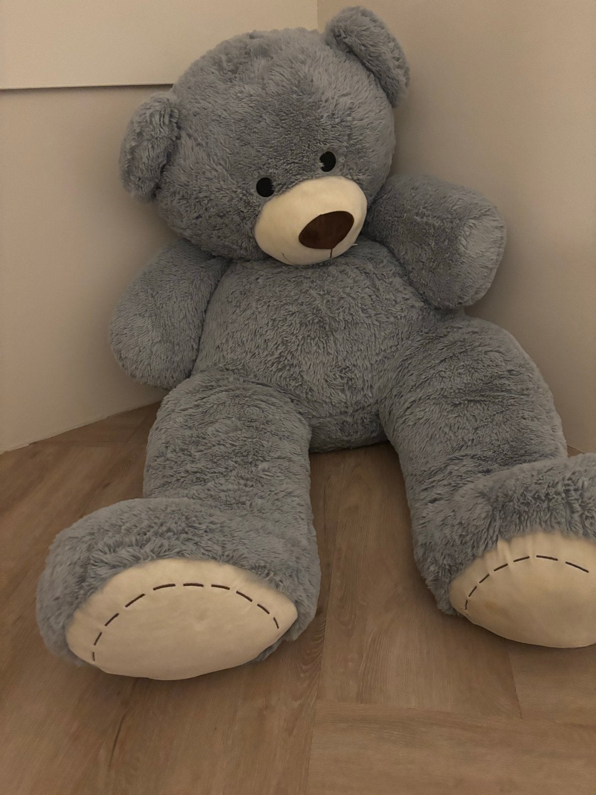 Grote blauwe teddybeer - knuffelbeer, Ophalen, Beer, Blauw, Zo goed als nieuw