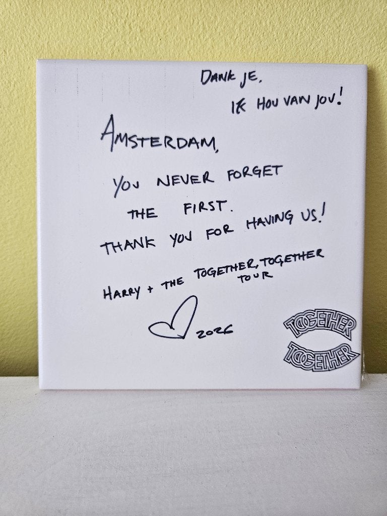 Harry Styles' bedankttekst uit Parool op een tegel, Ophalen of Verzenden, Nieuw, Overige typen