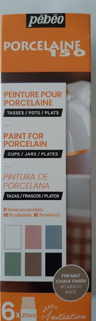 Pebeo porseleinverf 6x20 ml met gratis 31delig sjablonenset, Ophalen of Verzenden