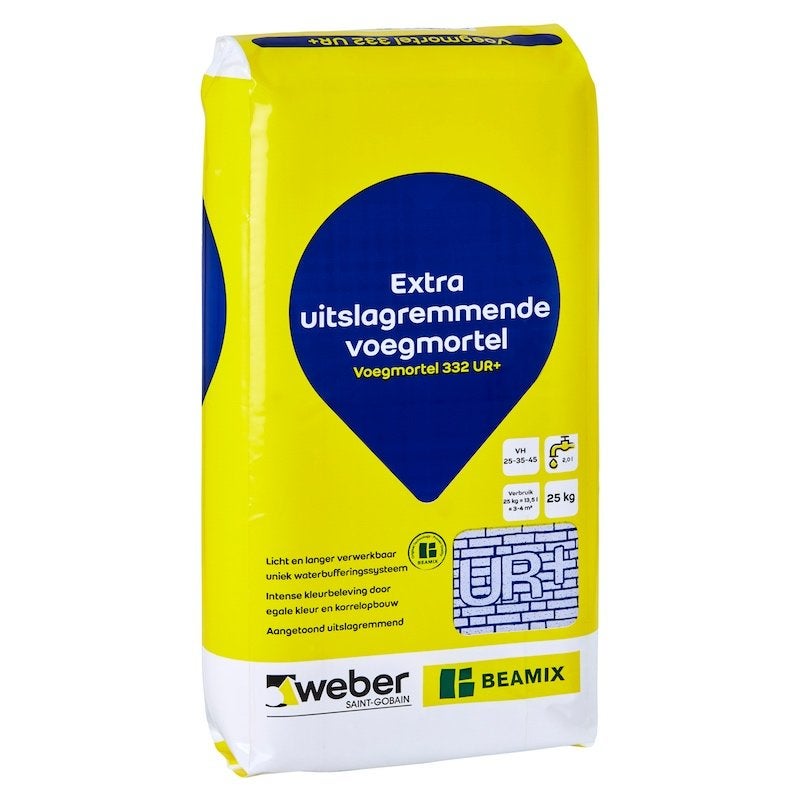 7x Weber Beamix Voegmortel 332 UR+ Grijs 25 kg, Ophalen, Nieuw, Beton