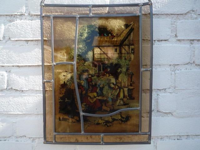 Glas in lood Schilderij, Minder dan 50 cm, Ophalen of Verzenden, Zo goed als nieuw, Schilderij