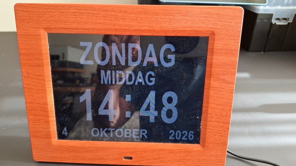 Dementieklok, Ophalen, Bruin, Zo goed als nieuw, Staande klok