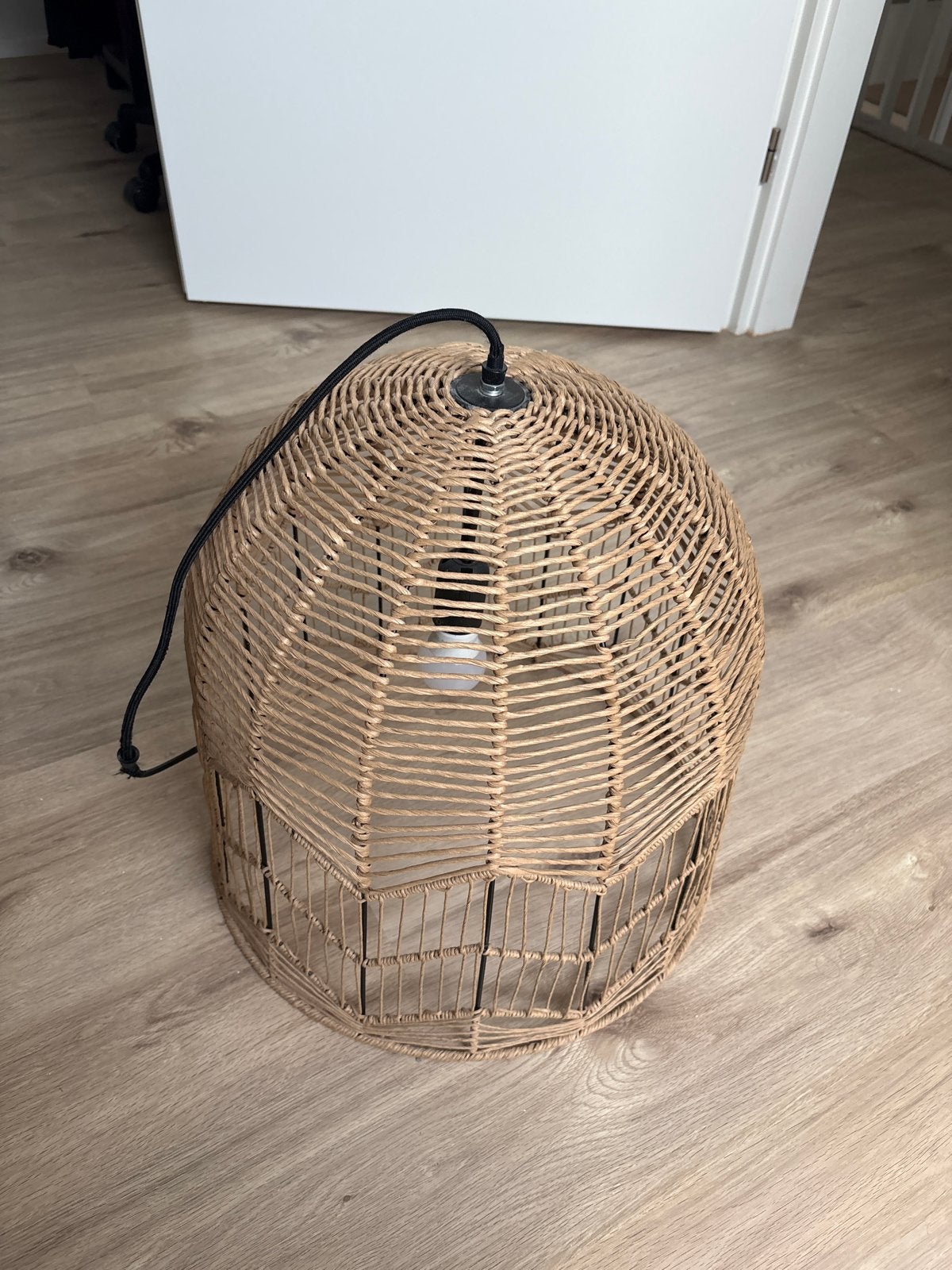 Rotan hanglamp - Boheemse stijl, Minder dan 50 cm, Ophalen of Verzenden, Zo goed als nieuw, Minder dan 25 cm