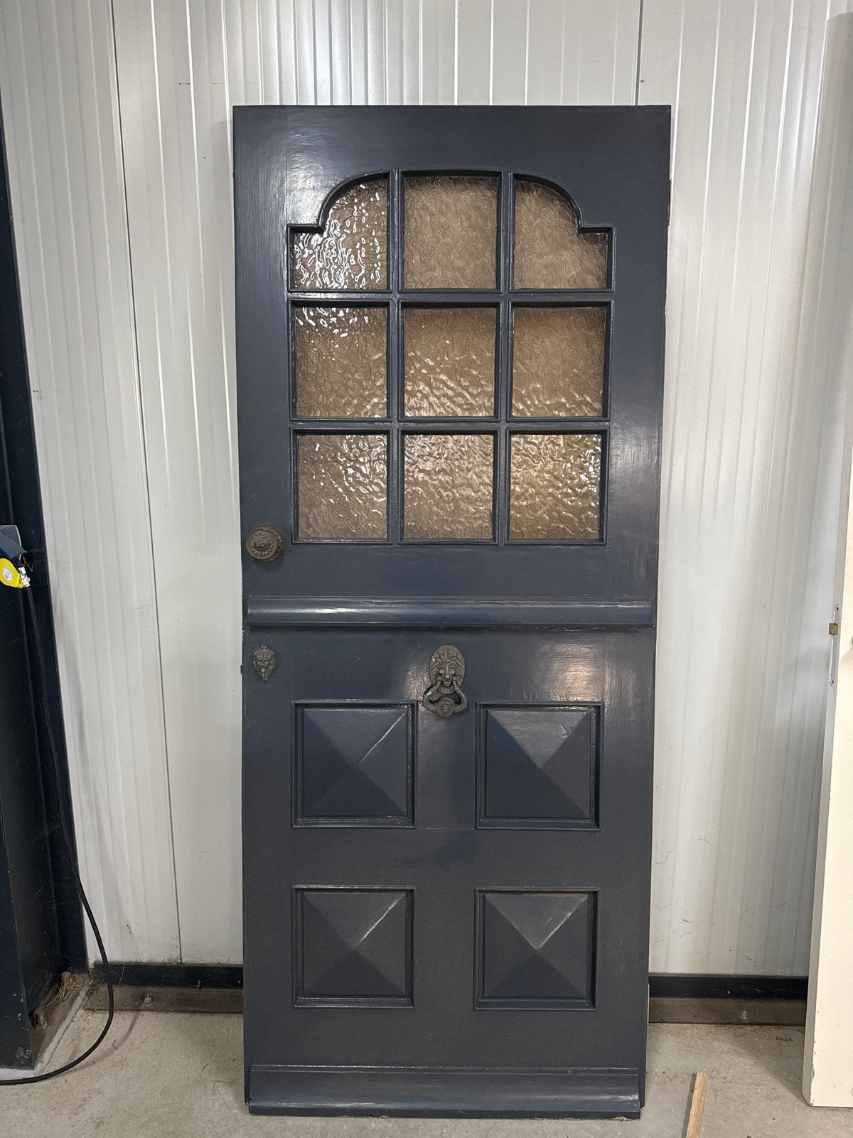 Antieke Voordeur met Glas en Beslag, Ophalen, Gebruikt, 80 tot 100 cm, Buitendeur