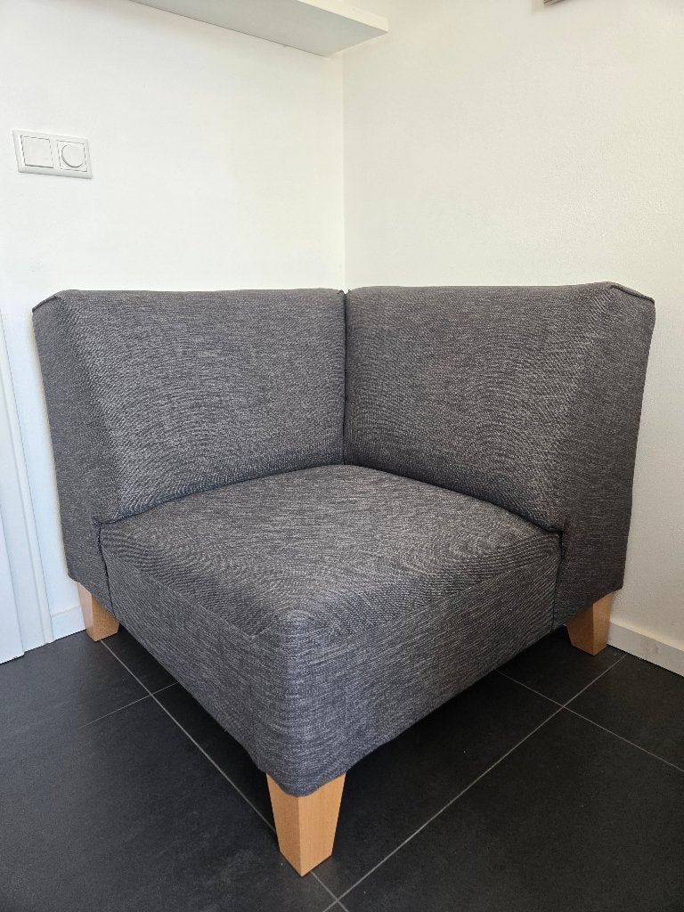 Montel hoekfautieul, antraciet, massief,94x94x80cm, nieuwst., Ophalen, 75 tot 100 cm, Zo goed als nieuw, 75 tot 100 cm