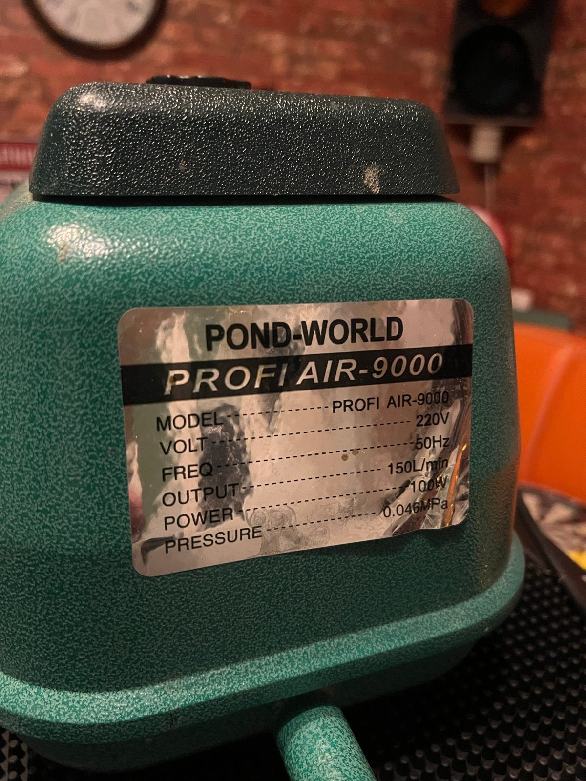 Pond-World Profi Air-9000 Luchtpomp voor vijver, Tuin en Terras, Vijver-toebehoren, Ophalen of Verzenden, Gebruikt