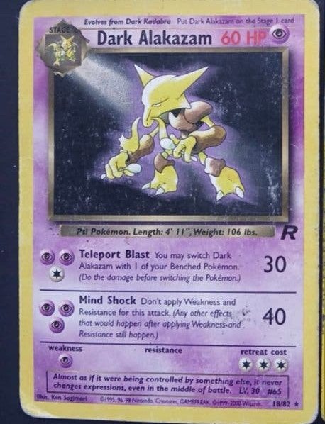 Pokémon Kaart: Dark Alakazam (18/82) - Wizards of the Coast, Ophalen of Verzenden, Gebruikt, Losse kaart