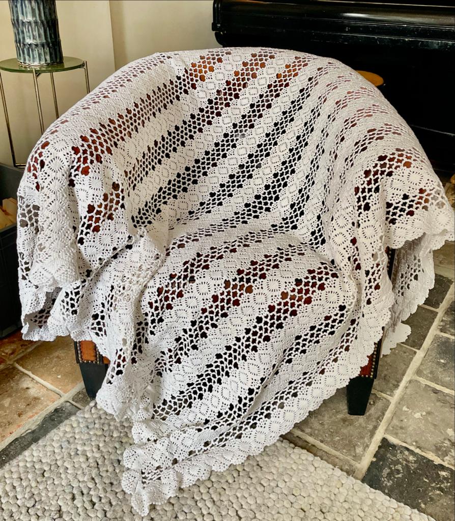 Sprei 2 katoen zgan handgemaakt Brocante Stijl retro vintage, Ophalen of Verzenden