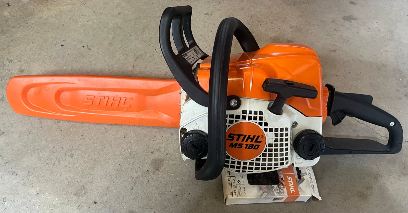 Stihl MS 180 benzine kettingzaag, Ophalen, Gebruikt, 70 mm of meer, Kettingzaag