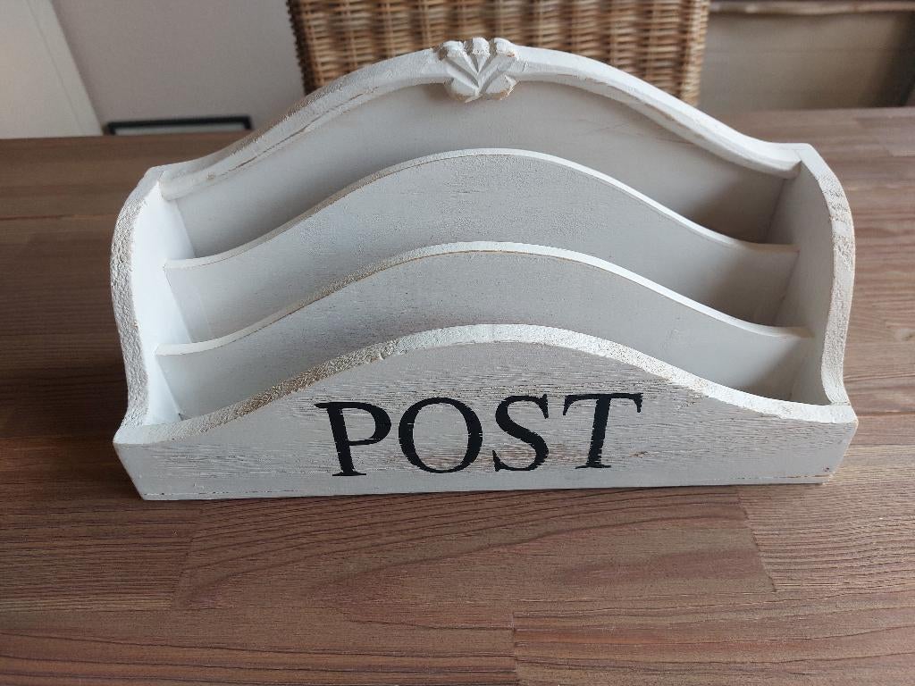 Mooie Brocante Post / Brieven Houder Hout van Riverdale, Verzenden, Gebruikt
