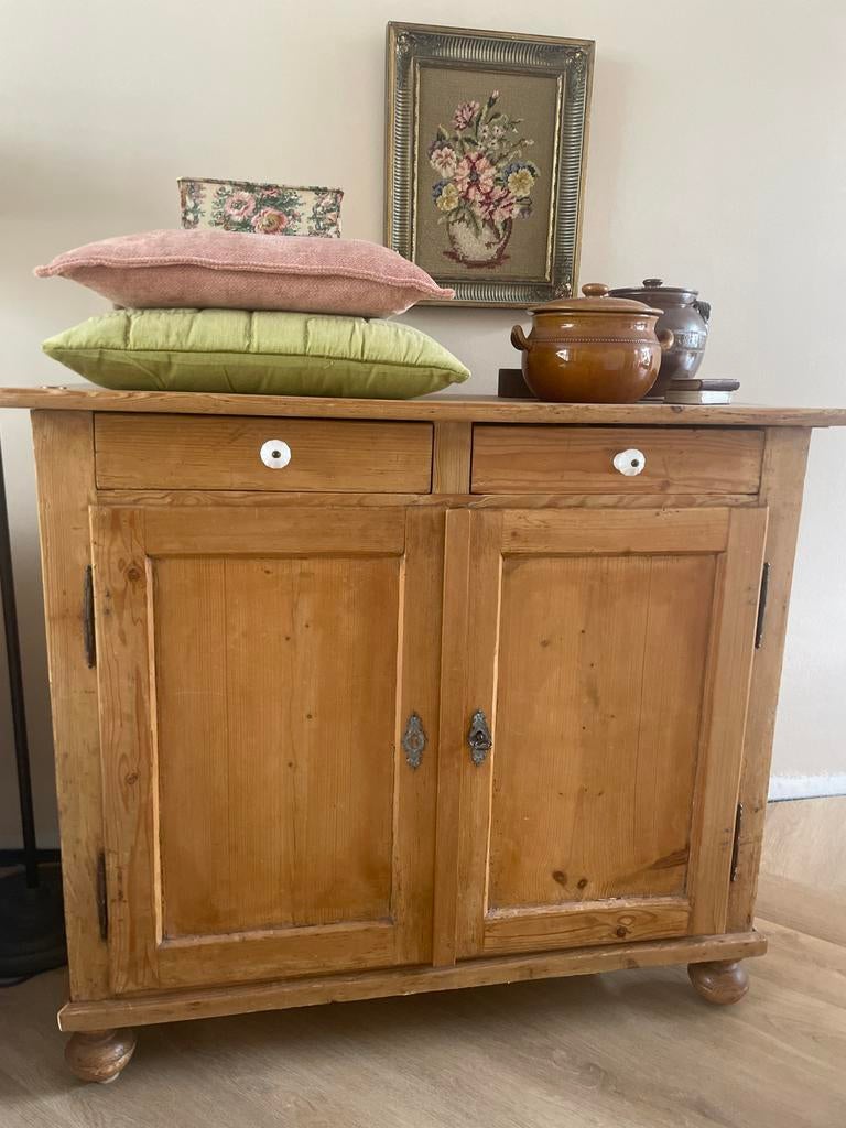 Antiek grenen dressoir met lades en deuren, Antiek en Kunst, Ophalen