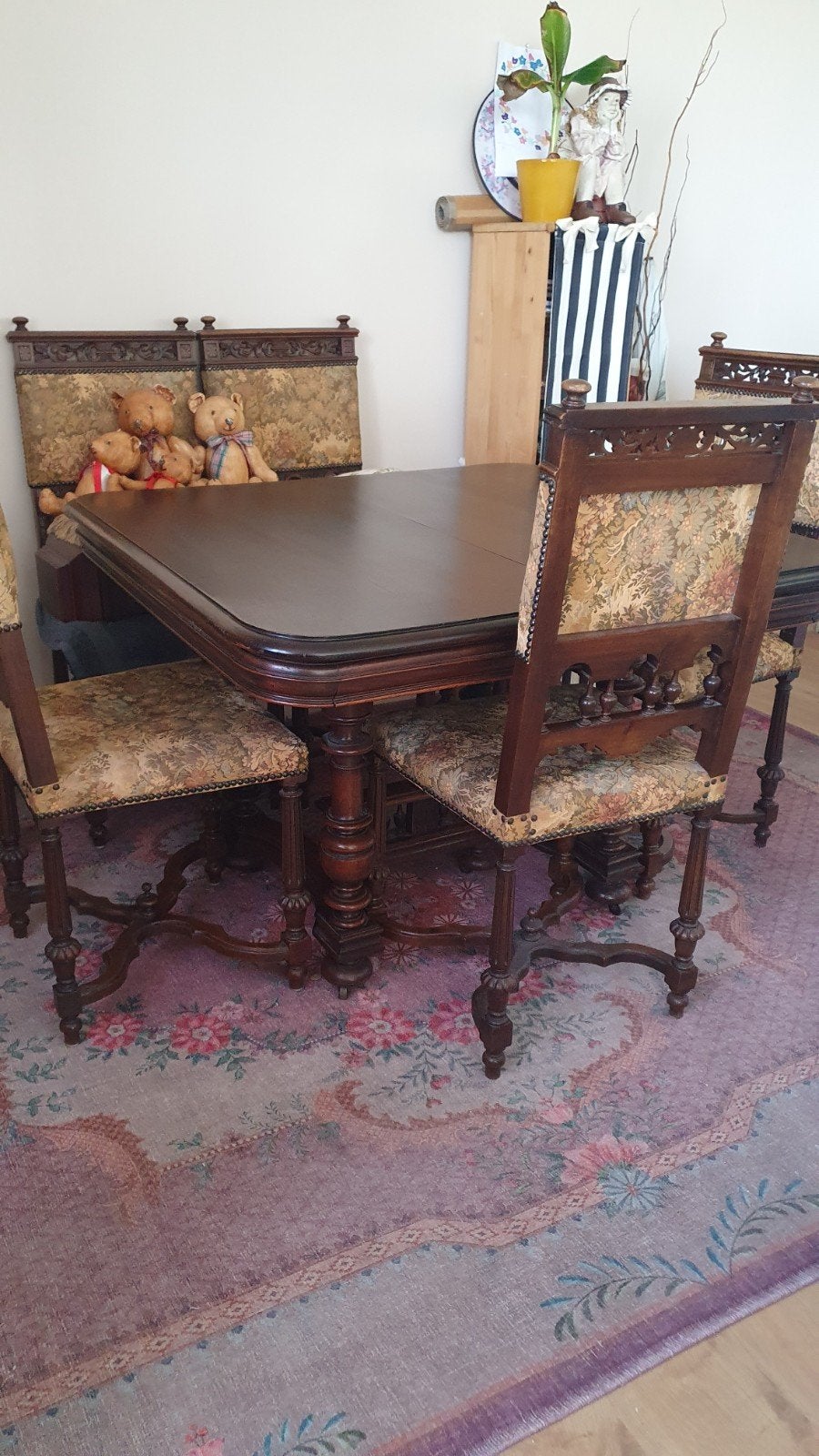 Antieke Henri II Eethoek met 6 Stoelen - Neorenaissance, Antiek en Kunst, Ophalen of Verzenden