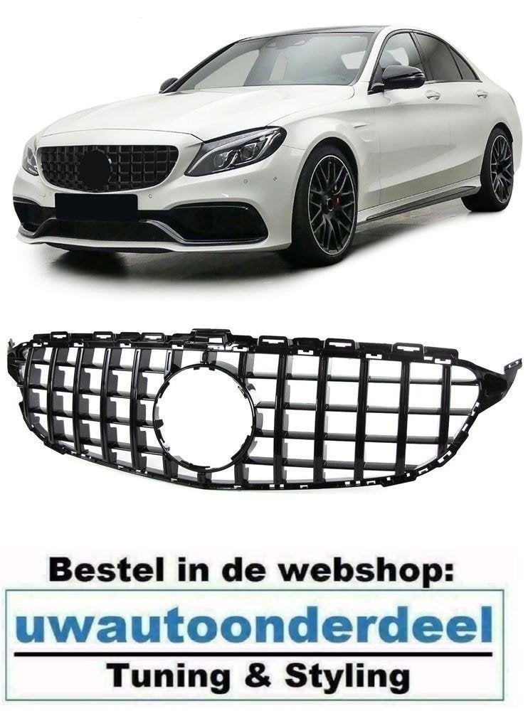 Grill Voor MB C Klasse W205 AMG Glans Zwart Panamericana