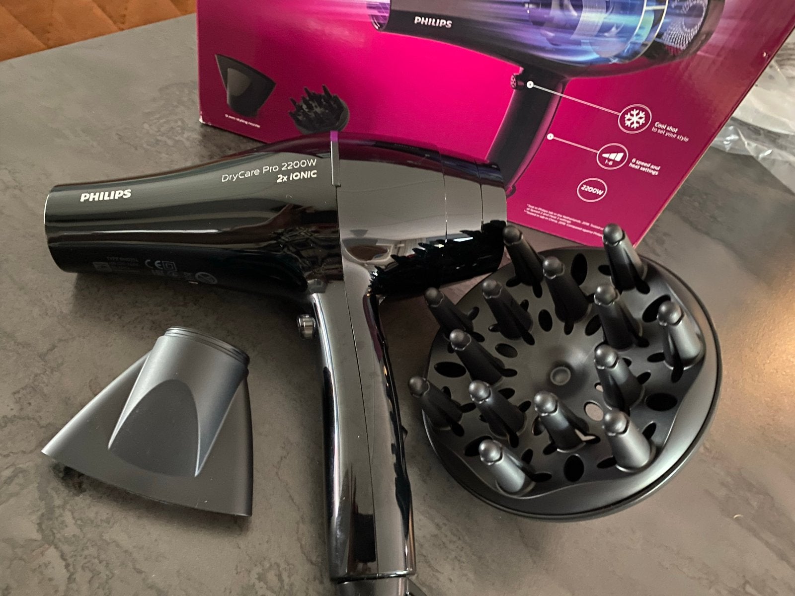 Philips DryCare Pro 2200W Föhn met Ionische Technologie, Ophalen of Verzenden, Zo goed als nieuw, Haarverzorging