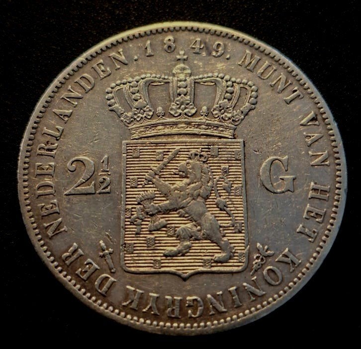 Rijksdaalder 1849 willem 3 zfr, Ophalen of Verzenden, Koning Willem II, 2½ gulden