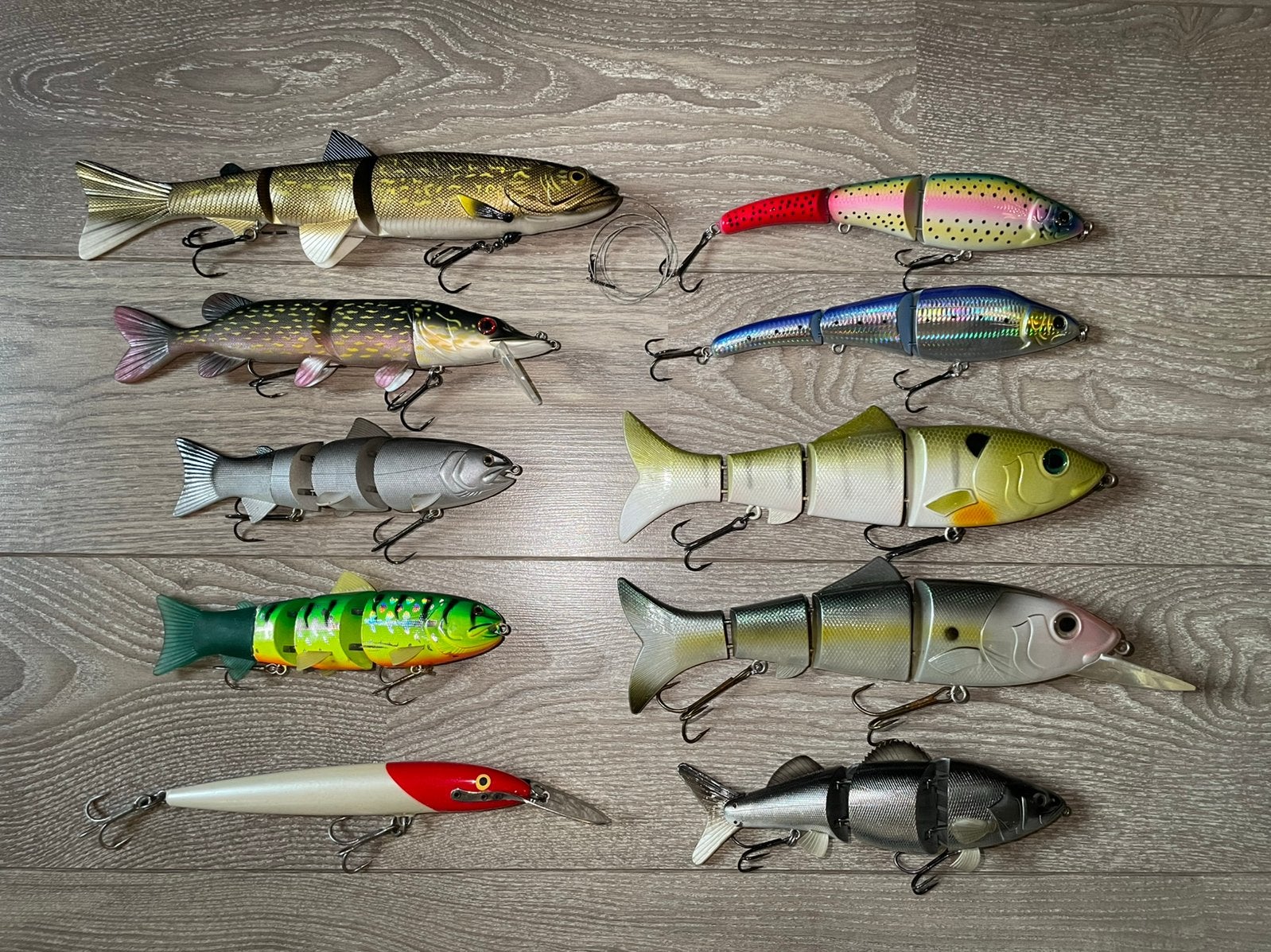 Set enorm / groot kunstaas , swimbaits , pluggen, Ophalen of Verzenden, Zo goed als nieuw, Overige typen