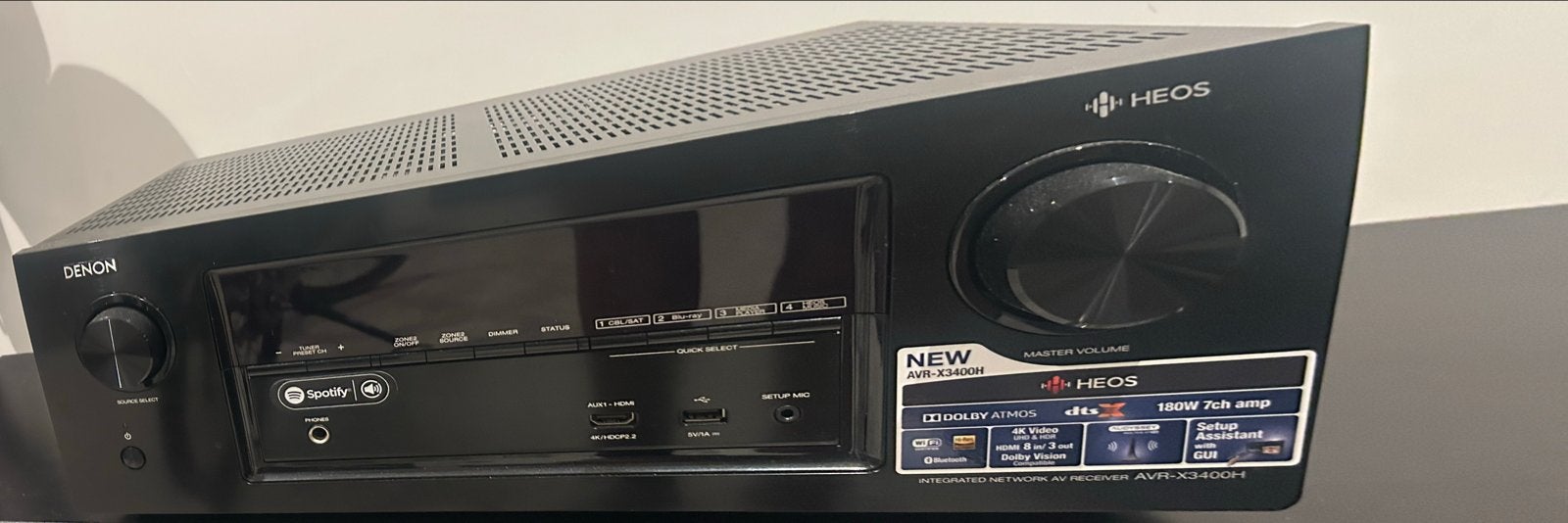 Denon AVR-X3400H AV Receiver - 7.2 kanaals met HEOS, Denon, Ophalen of Verzenden, Zo goed als nieuw, 120 watt of meer