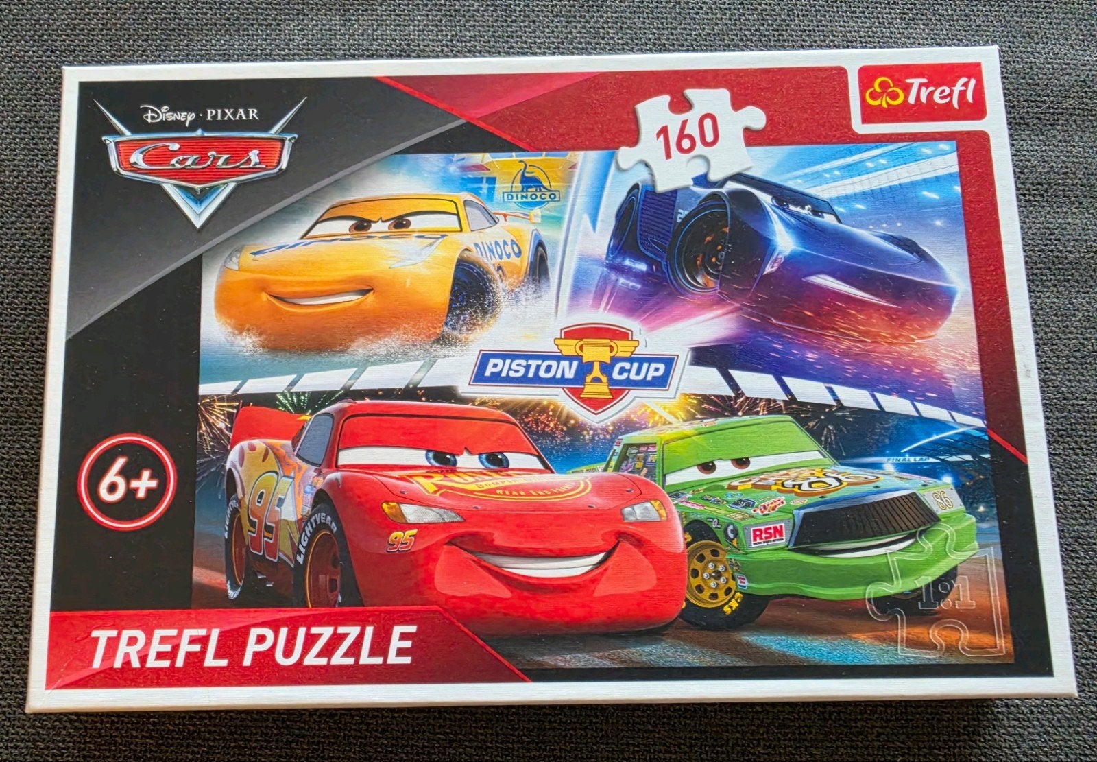Trefl Disney Pixar Cars Piston Cup Legpuzzel 160 stukjes, Ophalen of Verzenden, Meer dan 50 stukjes, Zo goed als nieuw, 6 jaar of ouder