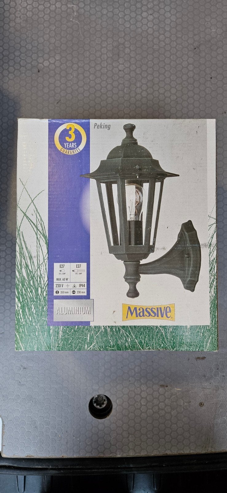 Massive Peking Buiten Wandlamp - Aluminium, Max 60W, Ophalen, Minder dan 50 watt, Wandlamp, Netvoeding