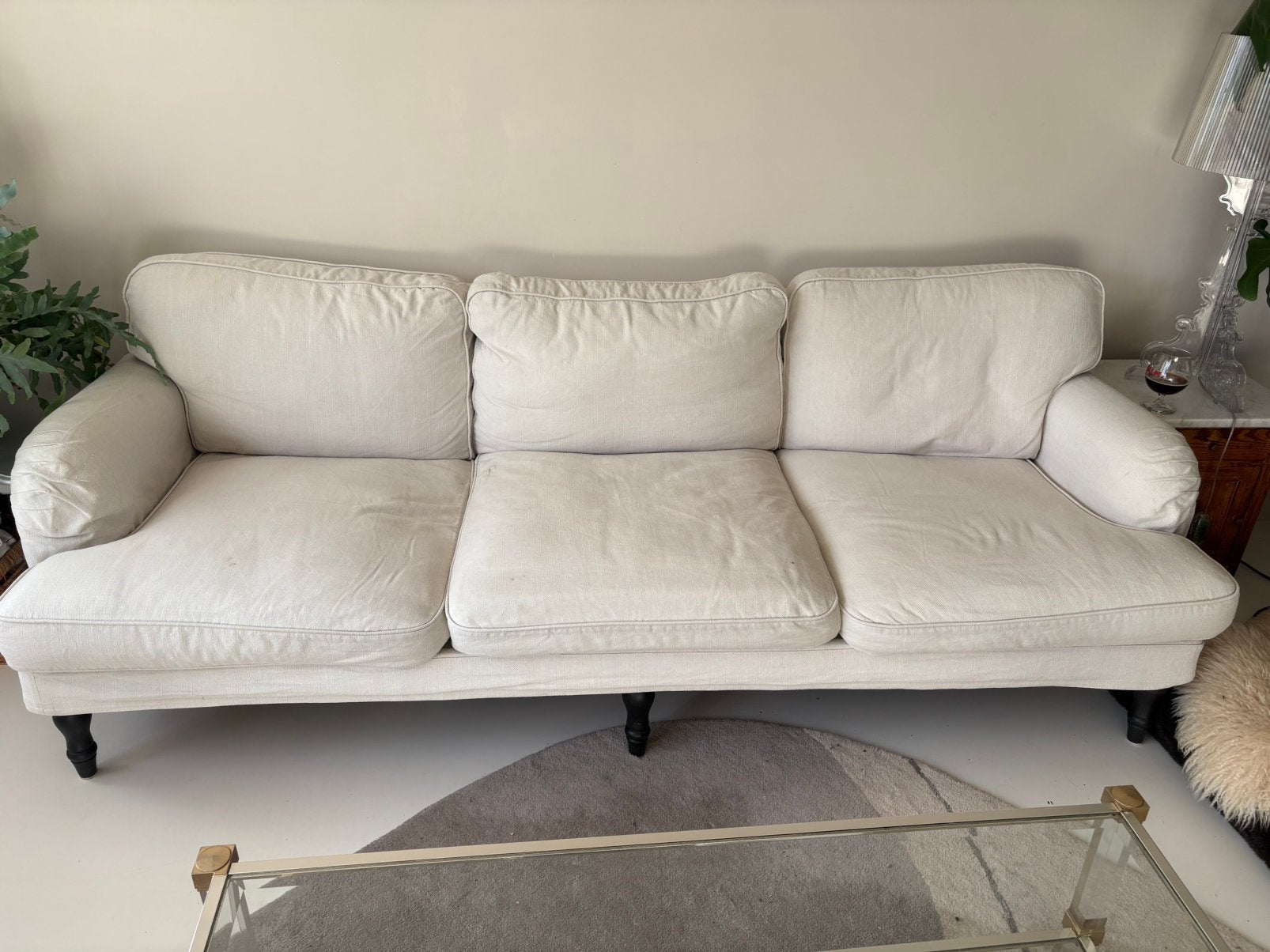 3-zits stoffen IKEA bank met extra hoezen, Ophalen, Gebruikt, Driepersoons, 75 tot 100 cm