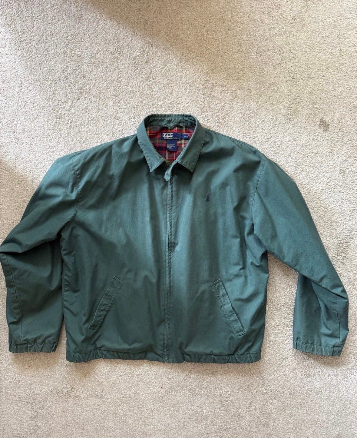 Vintage Polo Ralph Lauren Harrington Jack - Groen Maat L, Ophalen of Verzenden, Gedragen, Maat 52/54 (L), Groen
