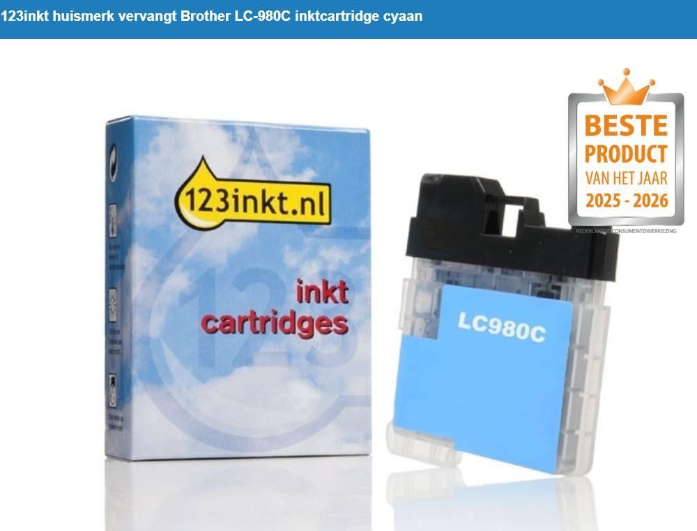 Inkt Brother LC-980/1100 inkjet 3 kleuren, Ophalen of Verzenden, Nieuw, Cartridge, Brother