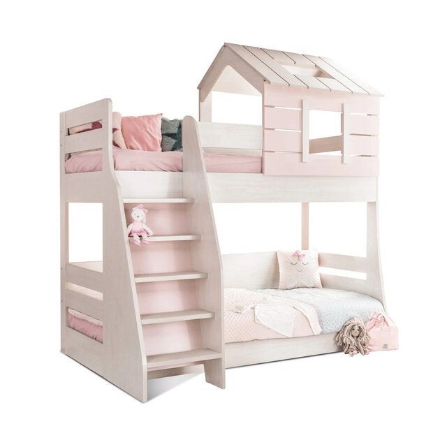 Nieuw!  Cento Pink stapelbed bedhuisje meisjeskamer, Ophalen, Hoogslaper of Stapelbed, Nieuw, 100 cm of meer