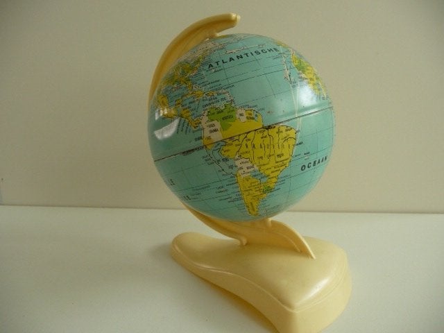 Vintage kleine WERELDBOL, MS West Germany, 50-60-er jaren, Antiek en Kunst, Antiek | Woonaccessoires, Ophalen of Verzenden