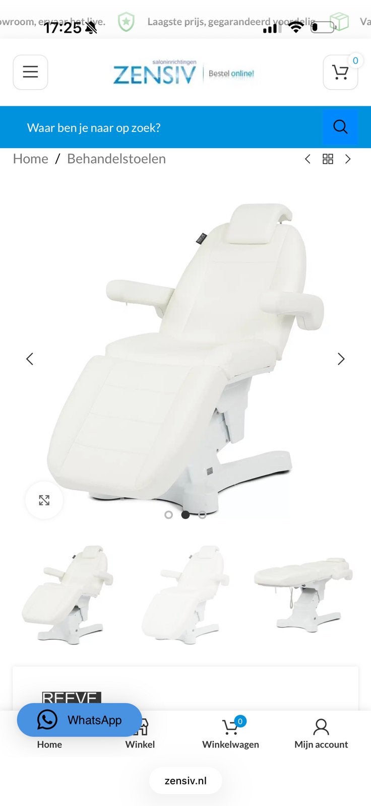 Zensiv behandelstoel, Ophalen, Zo goed als nieuw, Massagetafel