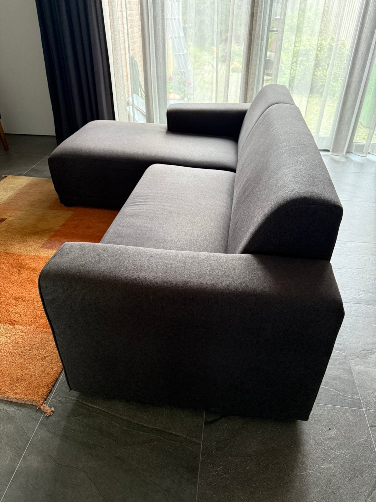 Bank met chaises longues 230 cm breed 160 cm diep, Ophalen, Gebruikt, Driepersoons, 75 tot 100 cm