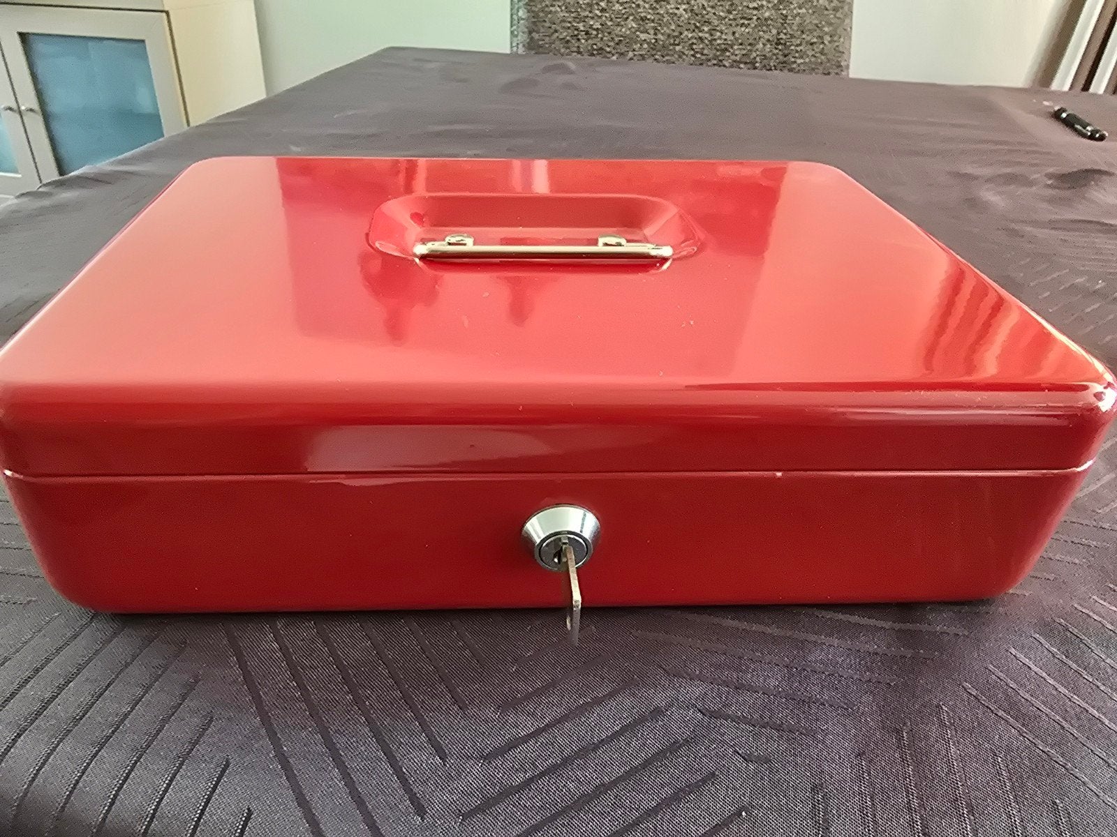 Wedo Geldkistje Rood met Geldlade - 30x20x7,5 cm, Ophalen of Verzenden, Zo goed als nieuw, Brandkast